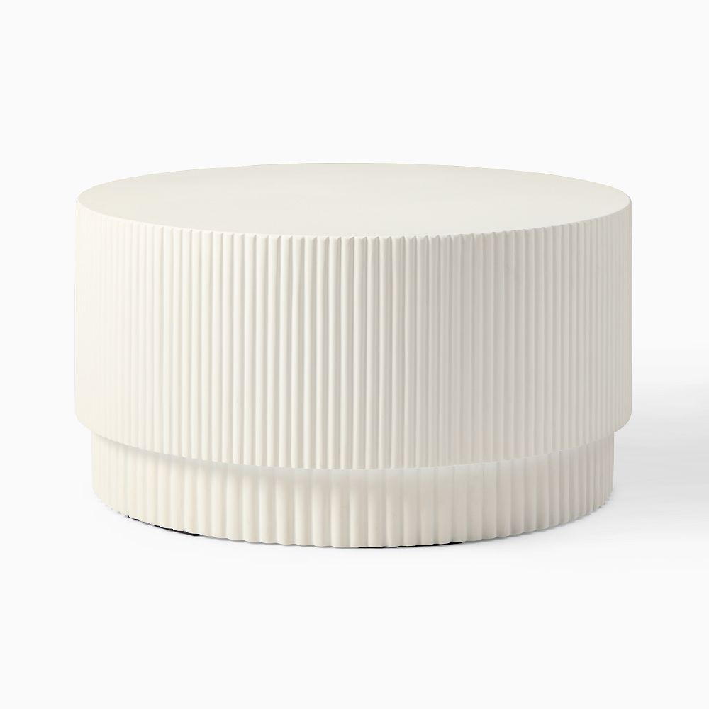 Fluted Ceramic Indoor/Outdoor Coffee Table (32") | West Elm (US)