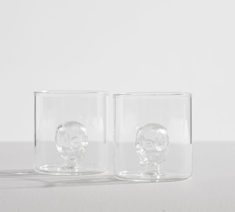 Glass Skull Double Shot Glasses, Set of 2 | Pottery Barn (US)