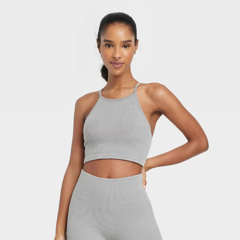Women's Ribbed Seamless High Neck Bra - JoyLab™ | Target