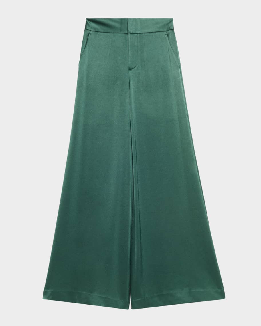 Alice + Olivia Nessi Baggy Satin Trousers | Neiman Marcus