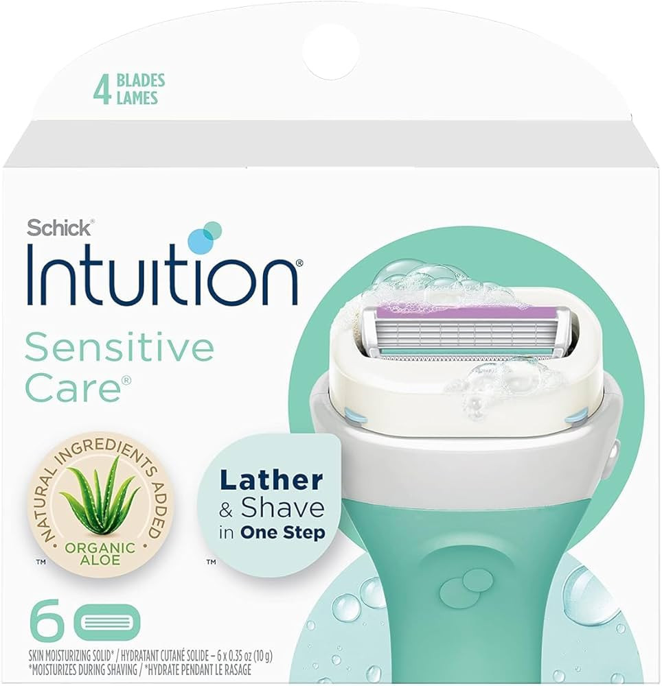 Schick Intuition Refill, Razors for Women Sensitive Skin | Intuition Razor Blades Refill with Org... | Amazon (US)