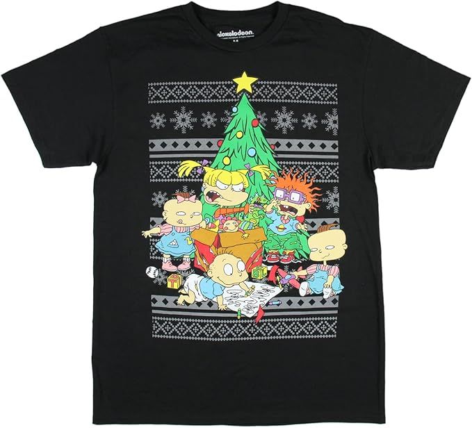 Nickelodeon Men's Rugrats Shirt Christmas Holiday Gang Adult T-Shirt Tee | Amazon (US)