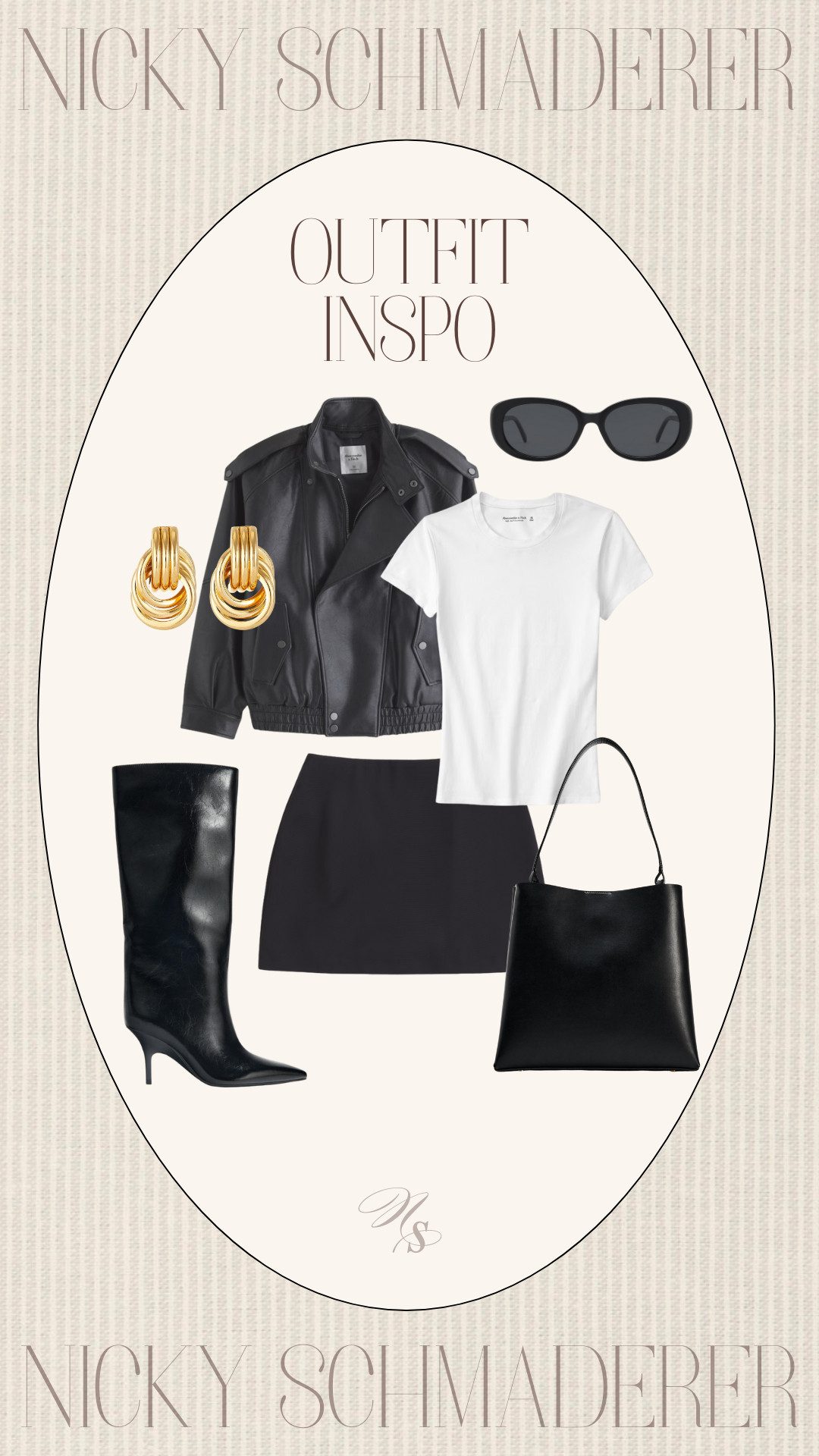 Black and white outfit inspo for fall. Black leather bomber jacket and mini skirt with tall black leather heeled boots. Chic and classy outfit for fall 

 

#LTKFallSale #LTKSeasonal #LTKStyleTip