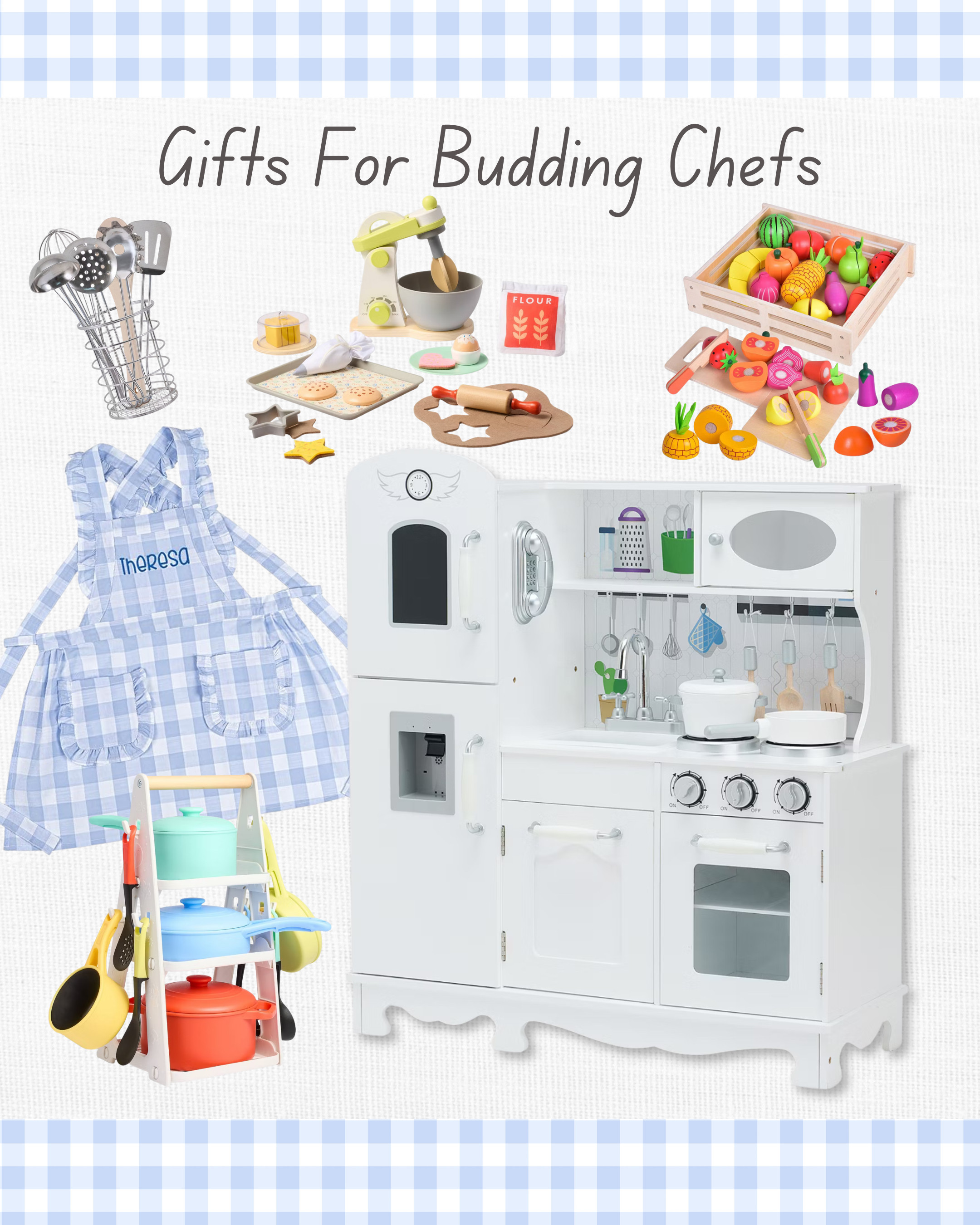 Gifts For A Budding Chef - Play Kitchen
The ultimate gift for your tiny chef in training! Turn playtime into kitchen magic with this adorable setup!

From the mini mixer and wooden veggies to the sweetest personalized apron, these finds make imaginative play feel like the real thing.
Pair them with a classic play kitchen and kid-sized cookware for hours of creativity and fun.

✨ Tap to shop all these favorites and make holiday gifting extra special.
#LTKGiftGuide #LTKKids #HolidayGifts #PlayKitchen #GiftsForKids #PretendPlay #BuddingChef #LTKFinds #GiftIdeas #LTKHoliday 

 #LTKGiftGuide #LTKSaleAlert #LTKKids