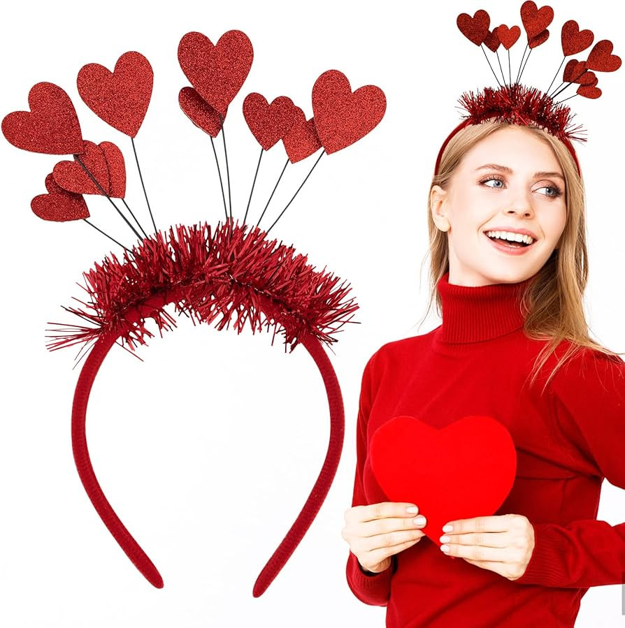 Valentine's Day Red Heart Headband Fashion Headbands for Women Hair Accessoires for Valentine's D... | Amazon (US)