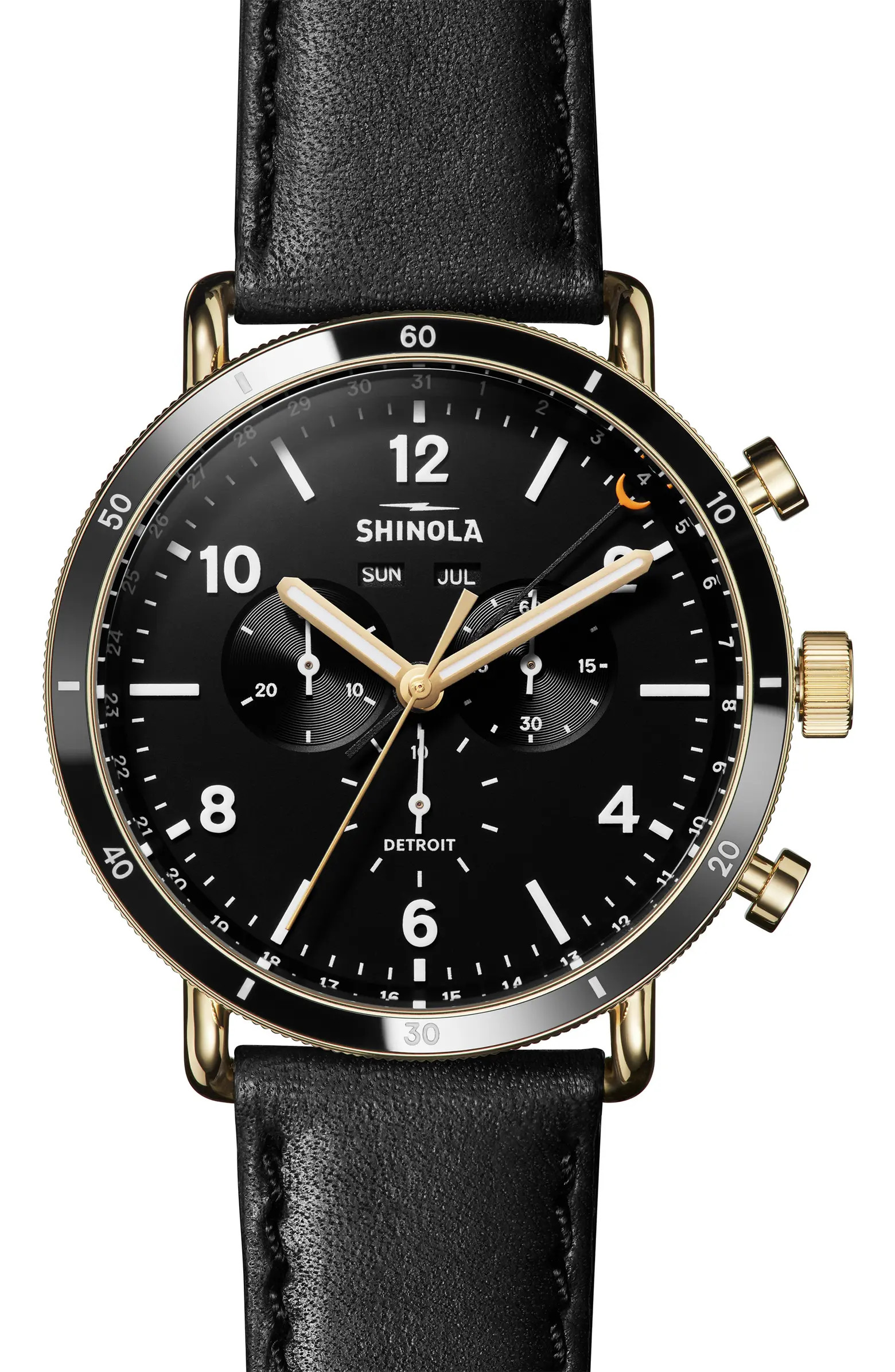 Shinola The Canfield Sport Chrongraph Leather Strap Watch, 45mm | Nordstrom | Nordstrom