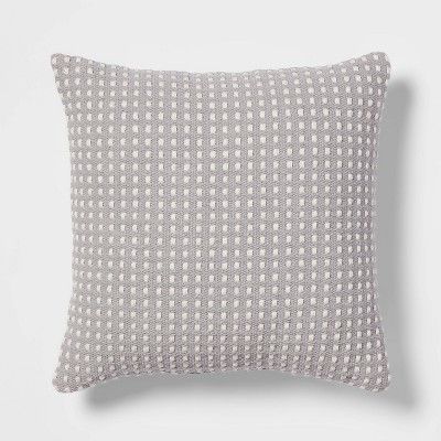Woven Dot Square Throw Pillow Gray/Cream - Threshold&#8482; | Target