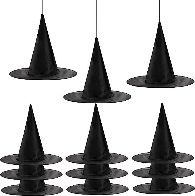 JOYIN 12 Pcs Halloween Witch Hat, Black Witch Costume Accessory for Halloween Cosplay Party Favor... | Amazon (US)