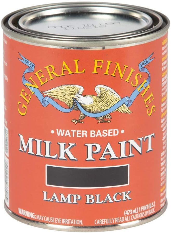 General Finishes Water Based Milk Paint, 1 Pint, Lamp Black | Amazon (US)