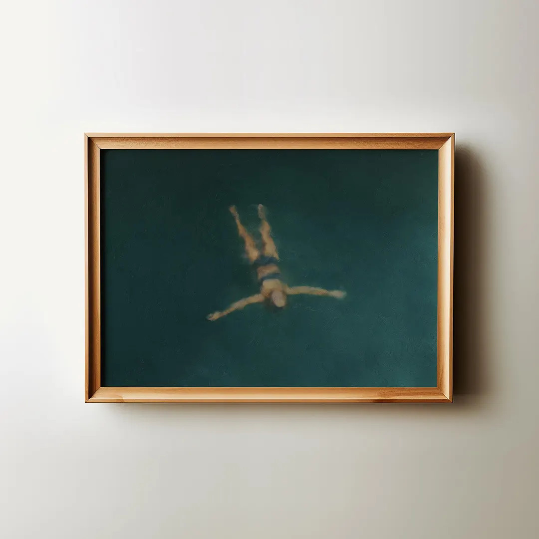 Minimalist Blue Ocean Seascape Print: Modern Coastal Woman Art - Etsy | Etsy (US)