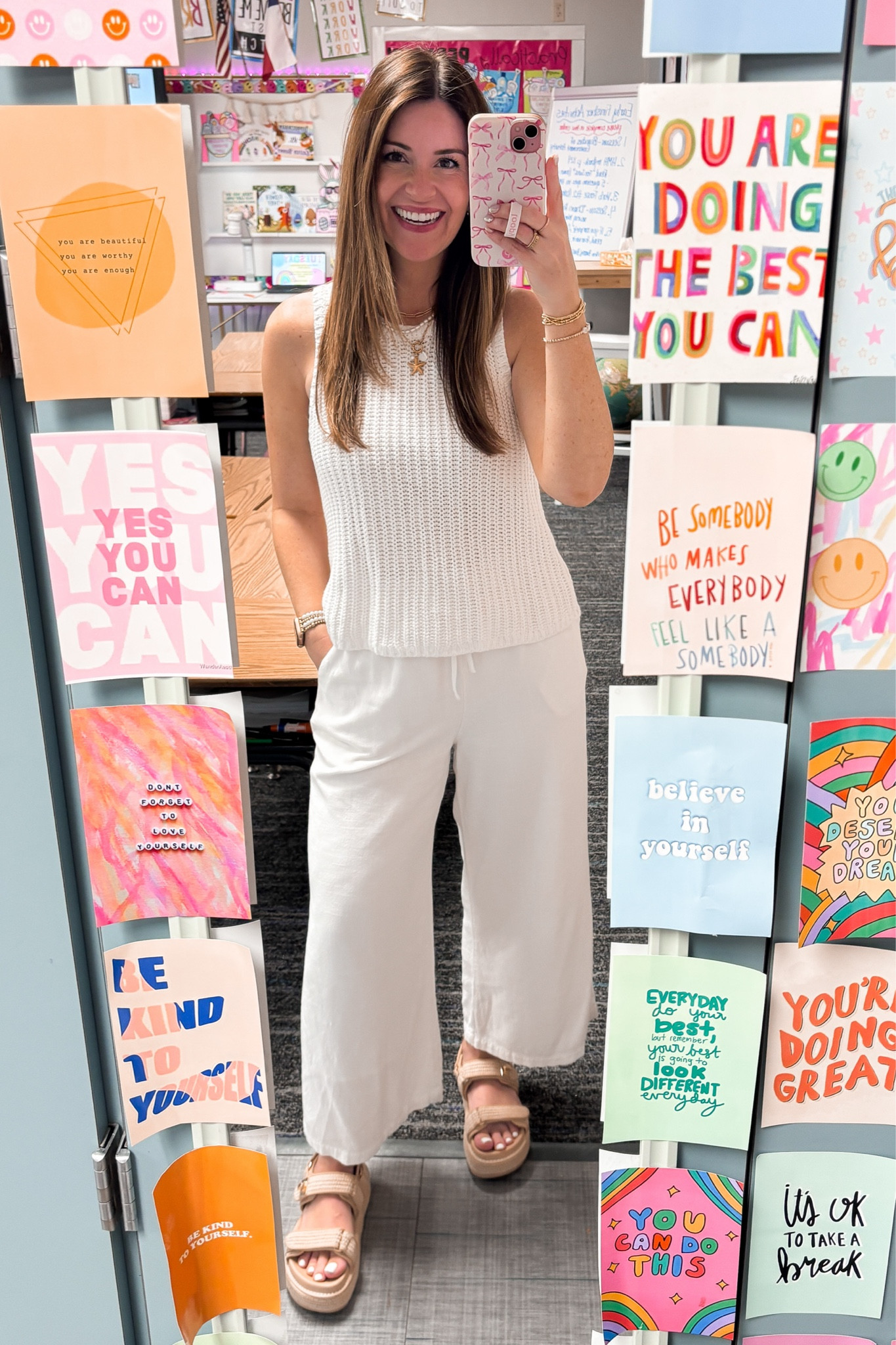 A beachy look for spring! 🐚
Amazon pants//small
Top//small

Steve Madden, linen pants, sweater vest, white, neutral, coastal, teacher, comfort #LTKShoeCrush #LTKFindsUnder50

#LTKTravel #LTKootd