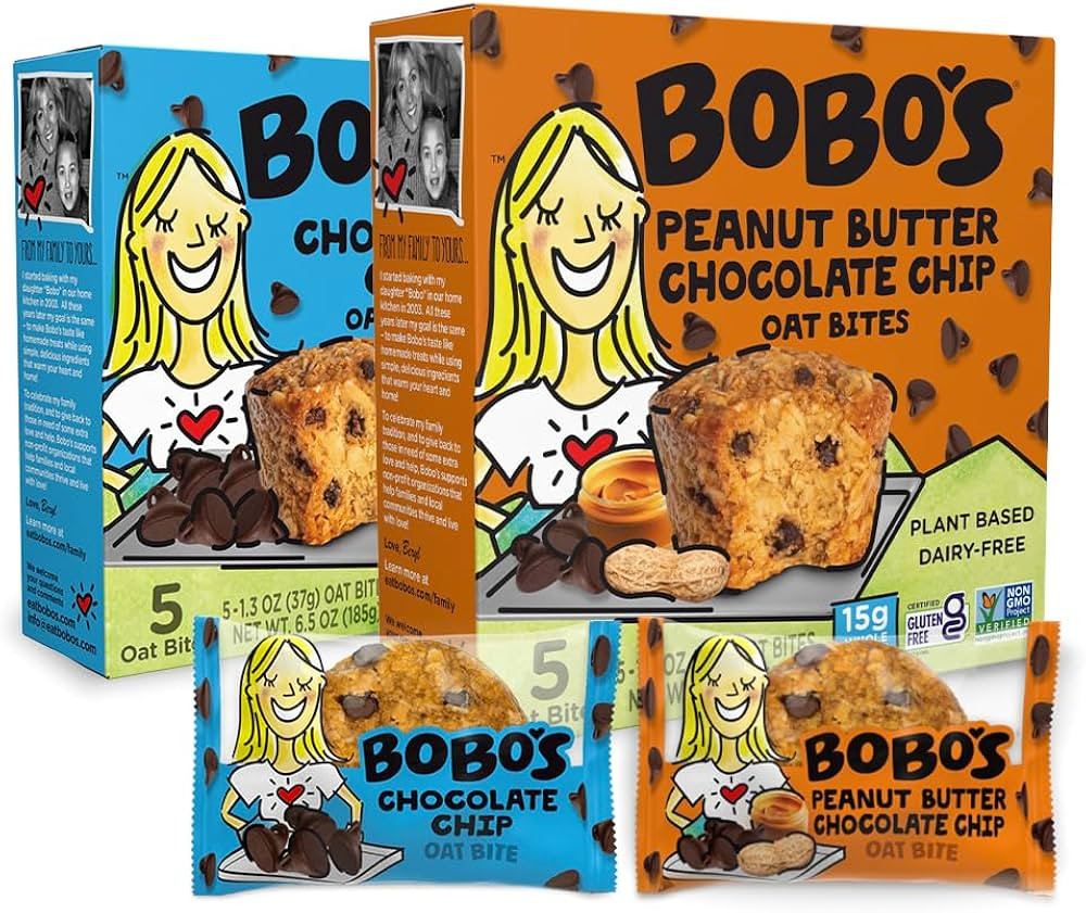 Bobo's Bites Chocolate Variety Pack, 15 Chocolate Chip, 15 Peanut Butter Chocolate Chip | Amazon (US)