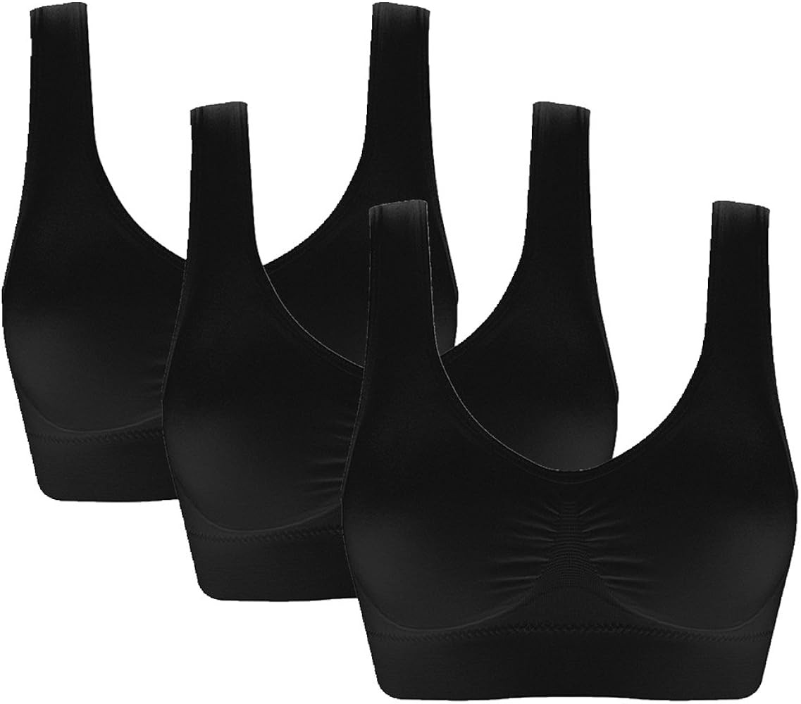 Vermilion Bird Women's 3 Pack Seamless Comfortable Sports Bra with Removable Pads | Amazon (US)