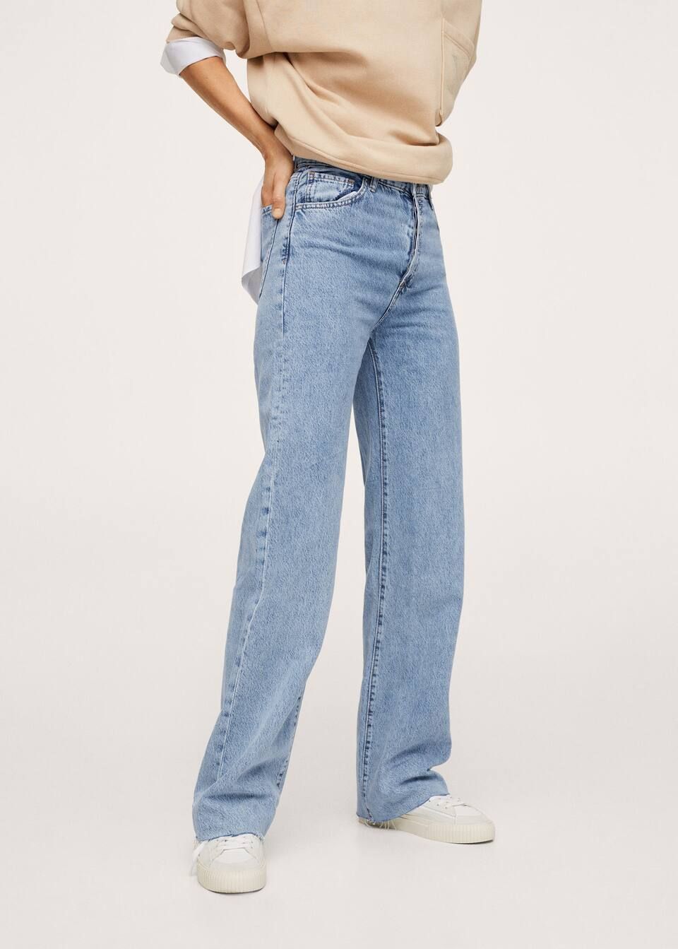 Wide leg high waist jeans | MANGO (US)