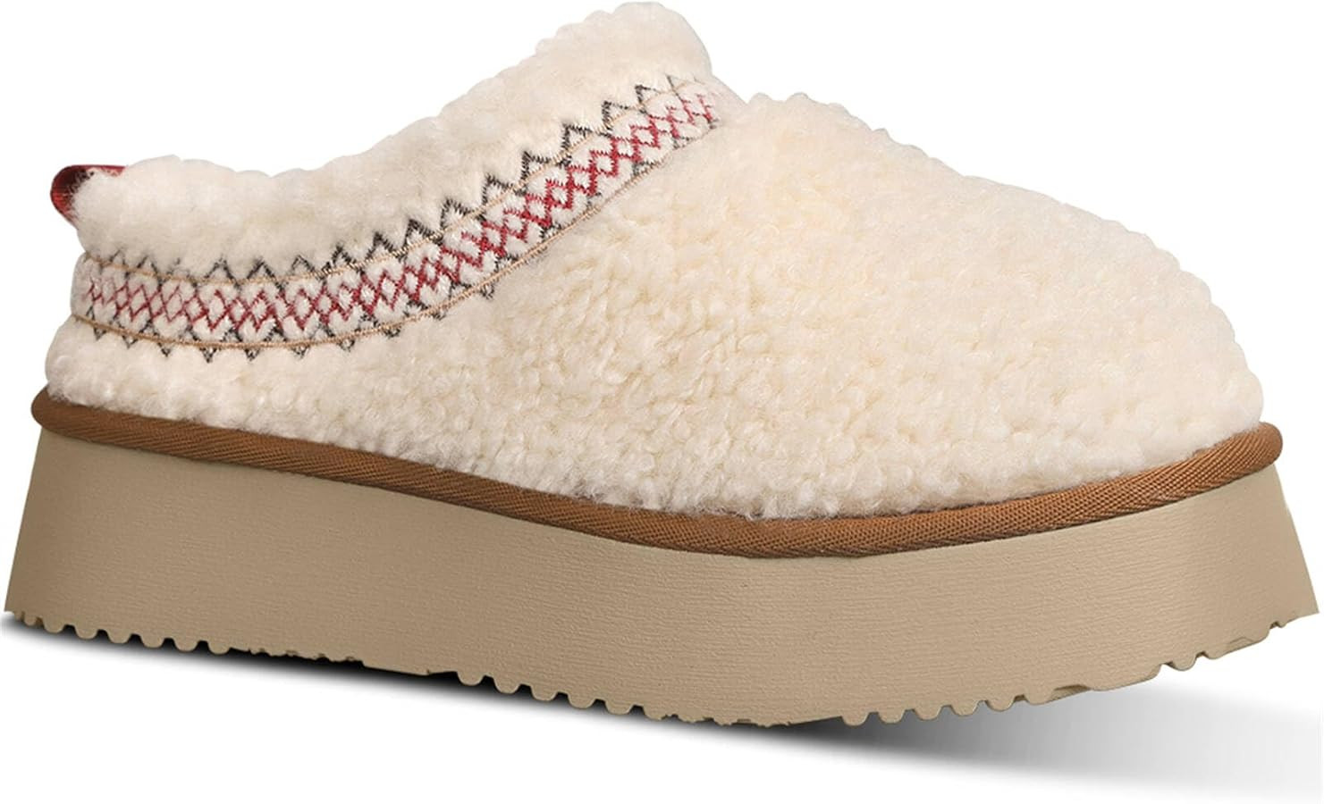 Women's Platform Slippers Mini Boots Braid with Plush Fleece Lining Fuzzy Slippers for Women Slip... | Amazon (US)