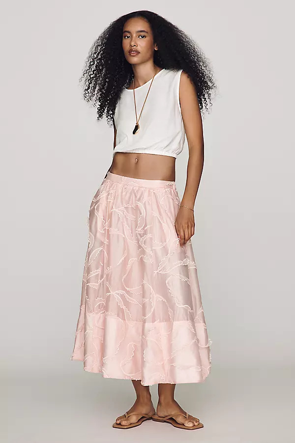 Jacie Textured Midi Skirt | Anthropologie (US)
