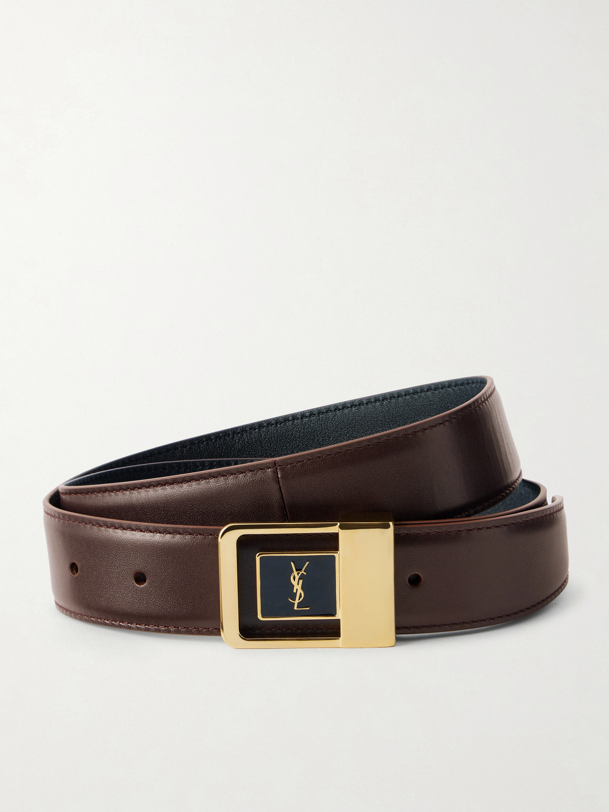 SAINT LAURENT - Leather Belt - Brown | NET-A-PORTER (US)