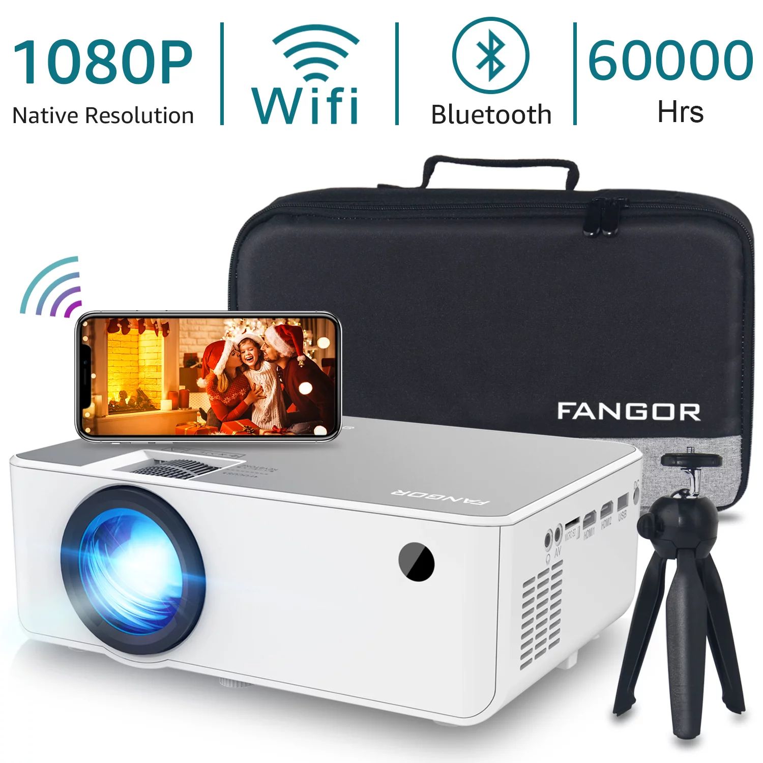 FANGOR Native 1080P Projector, Full HD Movie Projector with 230" Projection Size, Ideal for Home ... | Walmart (US)