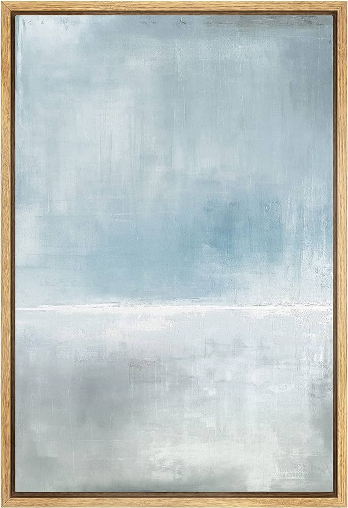 SIGNWIN Framed Canvas Print Wall Art Pastel Watercolor Blue Gray Landscape Abstract Shapes Illust... | Amazon (US)