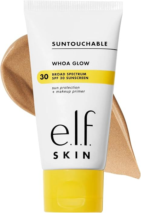 e.l.f. SKIN Suntouchable Whoa Glow SPF 30, Vegan & Cruelty-Free Sunscreen & Makeup Primer For A G... | Amazon (US)