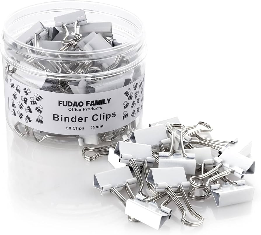 Small Binder Clips, 3/4 Inch (19mm) Binder Clips, 50 Pack Mini Binder Clips (White) | Amazon (US)