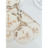 Wooden Milestone Cards, Baby Milestone Discs, Personalised Milestone Cards, Newborn Baby Gift | Etsy (US)