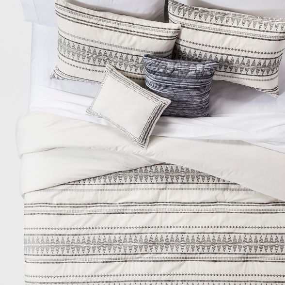 Cream Tatiana Global Woven Stripe Cotton Comforter Set 5pc | Target