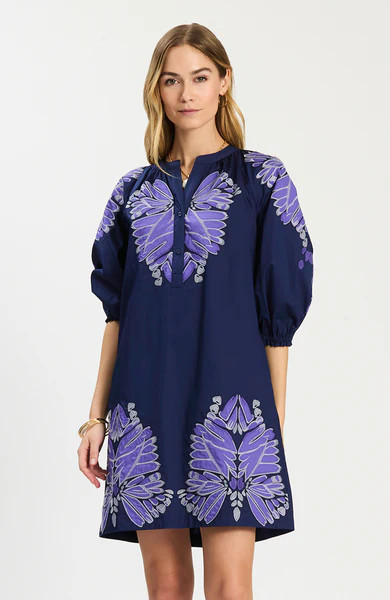 Sarah Applique Dress - Beacon Blue | tyler boe