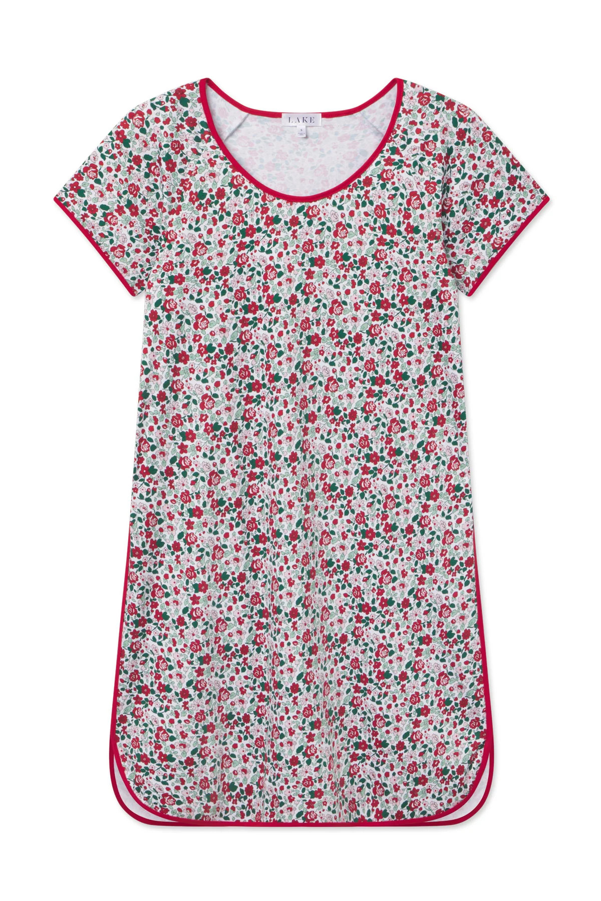 Pima Nightgown in Classic Red Elizabeth Floral | Lake Pajamas