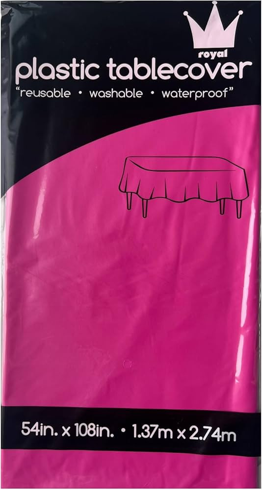 ROYAL7 3 Pack Hot Pink, Rectangle Disposable Plastic Tablecloth for Picnic, Birthday, BBQ, Party,... | Amazon (US)