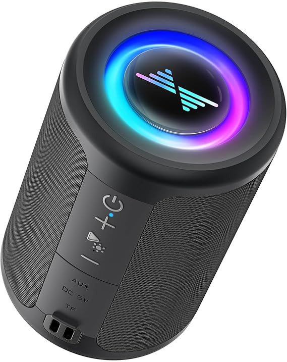 LENRUE Small Portable Bluetooth Speaker with Lights, TWS Stereo Surround Sound, Type C Powered, B... | Amazon (US)