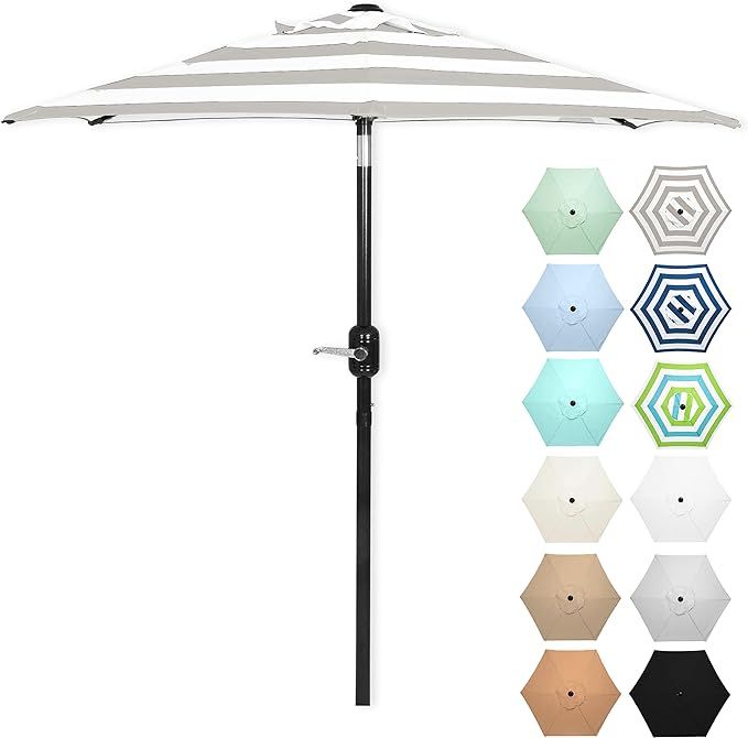 6 Ft Outdoor Patio Umbrella, Easy Open/Close Crank and Push Button Tilt Adjustment, Market Umbrel... | Amazon (US)