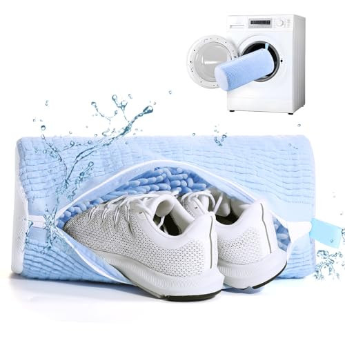 Shoe Washing Machine Bag, Invisible Zipper Side Opening Shoe Washing Bag for Washer and Dryer, Shoe Laundry Bags for Sneakers, Reusable Shoe Cleaning Bag for All Shoe Sizes (Blue 1pcs) | Amazon (US)