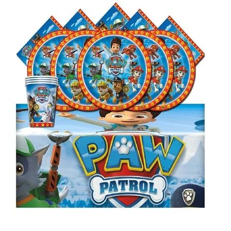 Paw Patrol Rescue Puppy Pet Children Birthday Complete Party Tableware Pack For 16 - - Walmart.co... | Walmart (US)