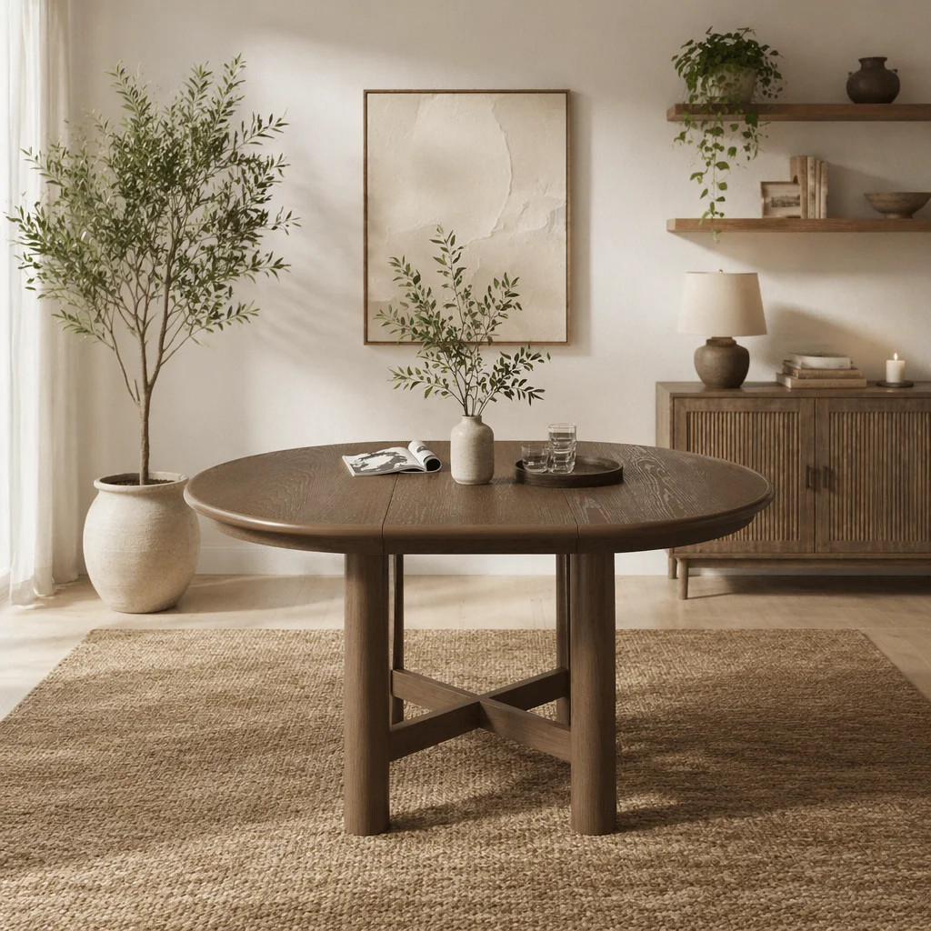 Wood Extendable Oval Dining Table, 47" to 63" with 16" Removable Leaf, Solid Wood Legs, Seats 4-6 People for Dining Room & Kitchen (Natural)(Table onl | Wayfair North America