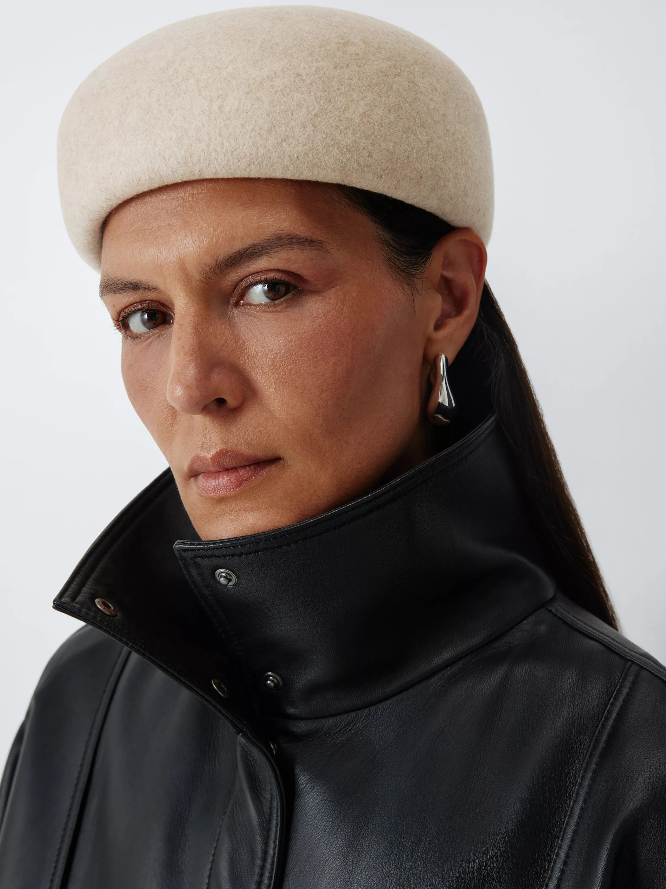 John Lewis Wool Structured Beret, Natural | John Lewis (UK)