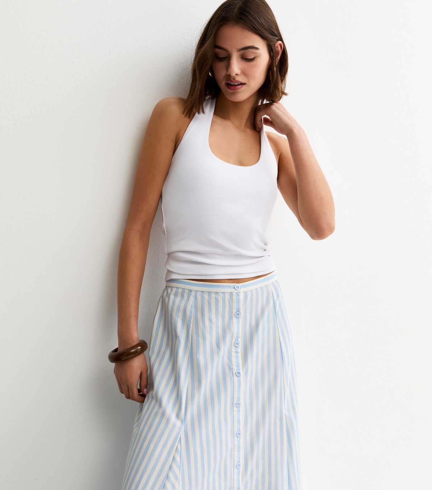 White Ribbed Halter Neck Vest Top | New Look | New Look (UK)