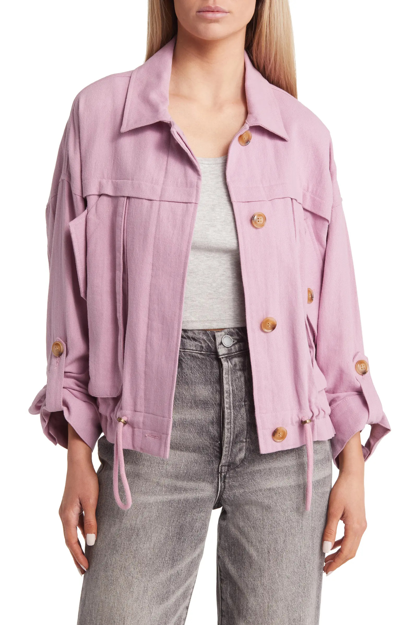Cotton & Linen Utility Jacket | Nordstrom