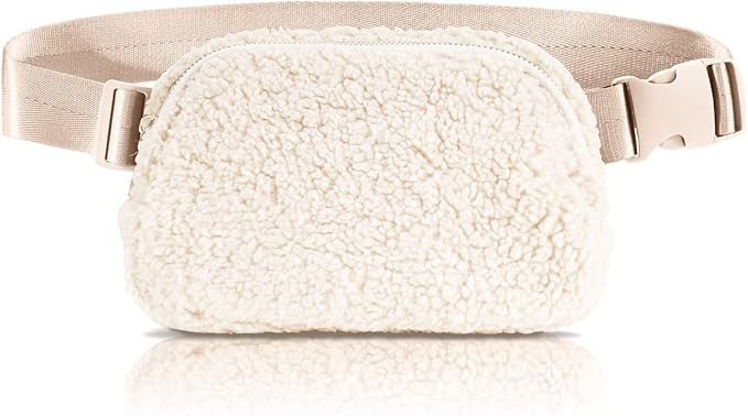 Unisex Fleece Belt Bag, Sherpa Fanny Pack for Women Men, Fashion Everywhere Crossbody Waist Bum B... | Amazon (US)
