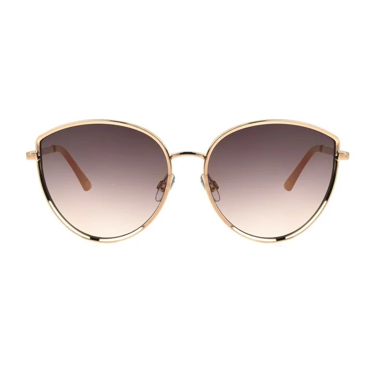 Foster Grant & Co Women's Cat Eye Rose Gold Metal Adult Sunglasses | Walmart (US)