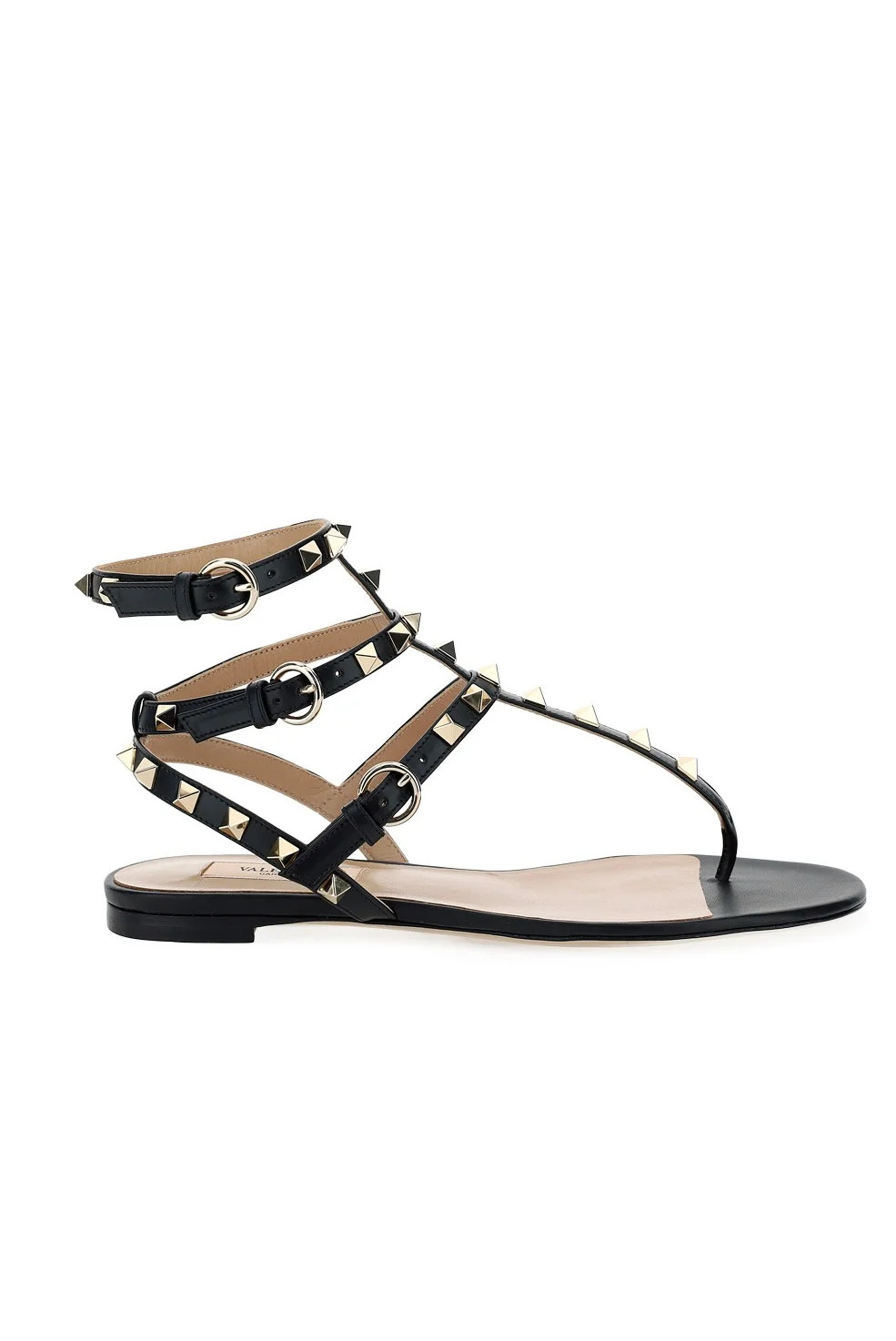 Valentino Garavani Rockstud Flat Sandals | Cettire Global