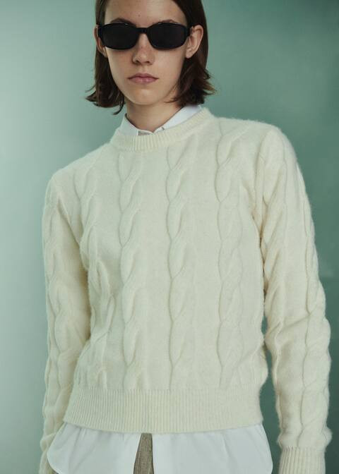 Fitted cable knit jumper | MANGO (US)