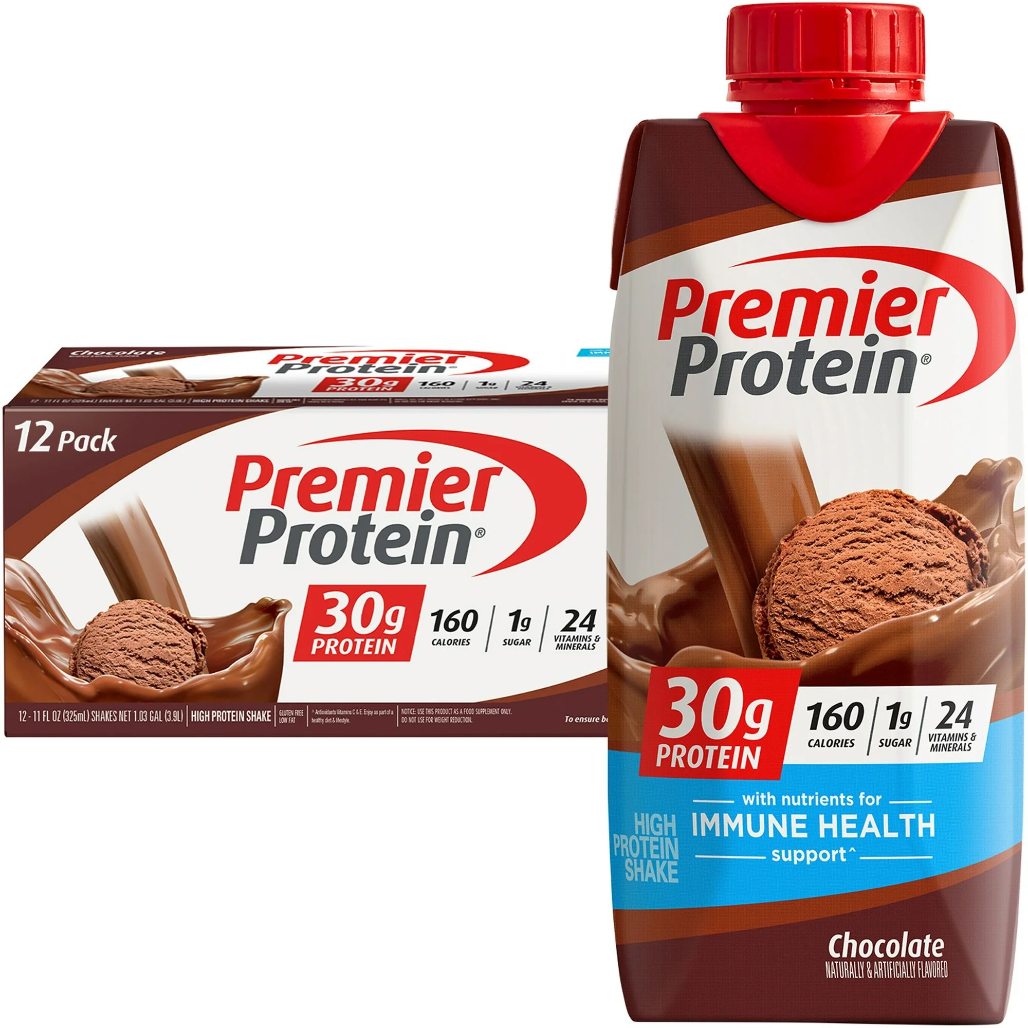 Premier Protein Shake, Chocolate, 30g Protein, 11 fl oz, 12 Ct | Walmart (US)