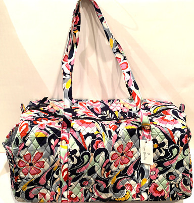 Vera Bradley Large Traveler Duffel Mod Paisley Pattern Quilted Duffel Bag NEW | eBay US