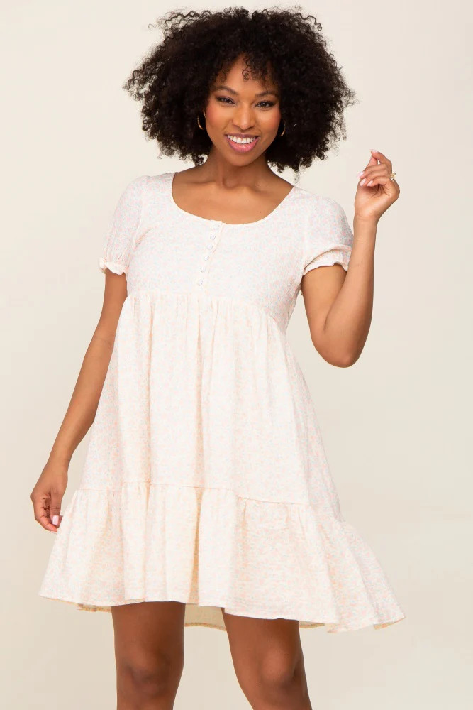 Cream Micro Floral Babydoll Dress | PinkBlush Maternity