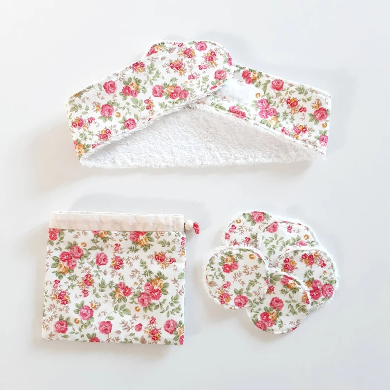 Skincare headband  face pads  bag 100% cotton facial care | Etsy | Etsy (UK)