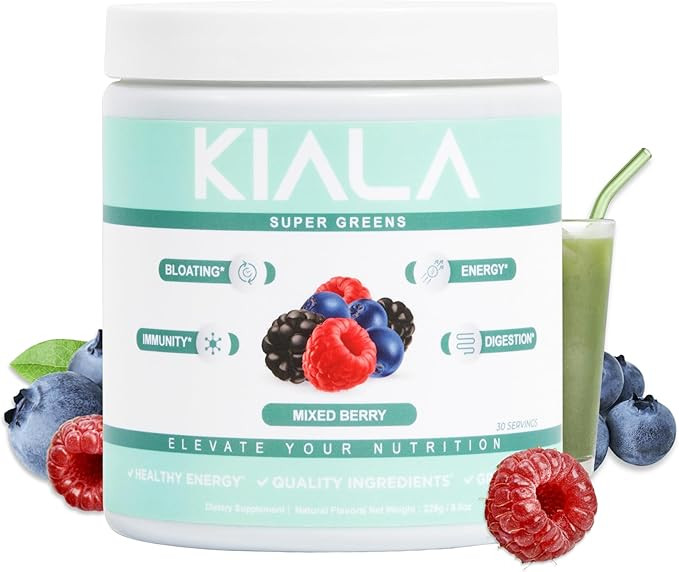 Kiala Nutrition Super Greens, Organic Greens Powder with Spirulina & Chlorella for Digestion, Gut... | Amazon (US)