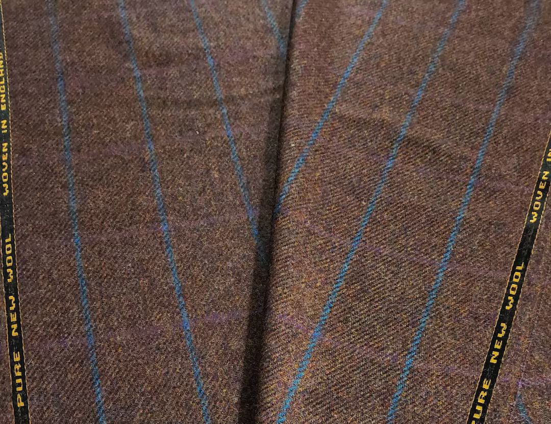 Plum Pudding Check 100% Pure Wool Tweed Woven Woolen Fabric - Etsy | Etsy (US)