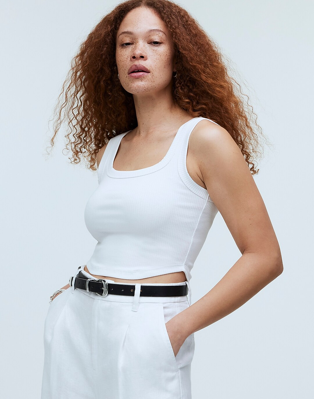 The Tailored Crop Tank in Sleekhold | Madewell