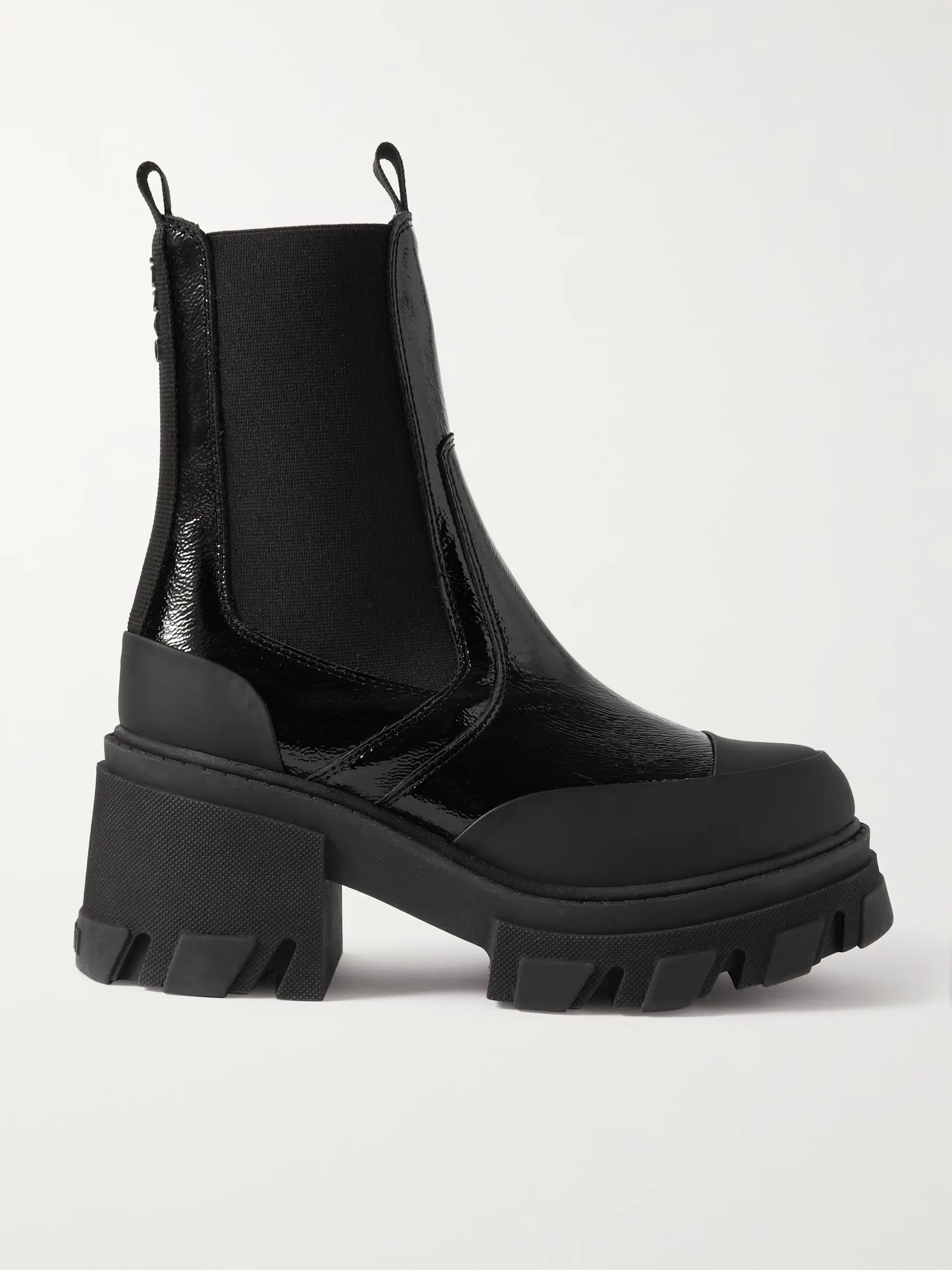GANNI Patent-leather platform Chelsea boots | NET-A-PORTER | NET-A-PORTER (UK & EU)
